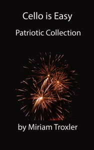 patriotic cover balck baground and new fireworks cello is easy